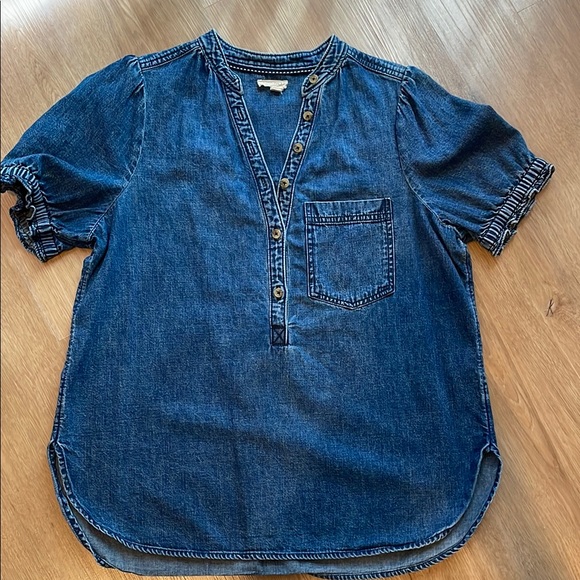 Pilcro Aly-Puff Sleeve Denim Blouse - Picture 11 of 16